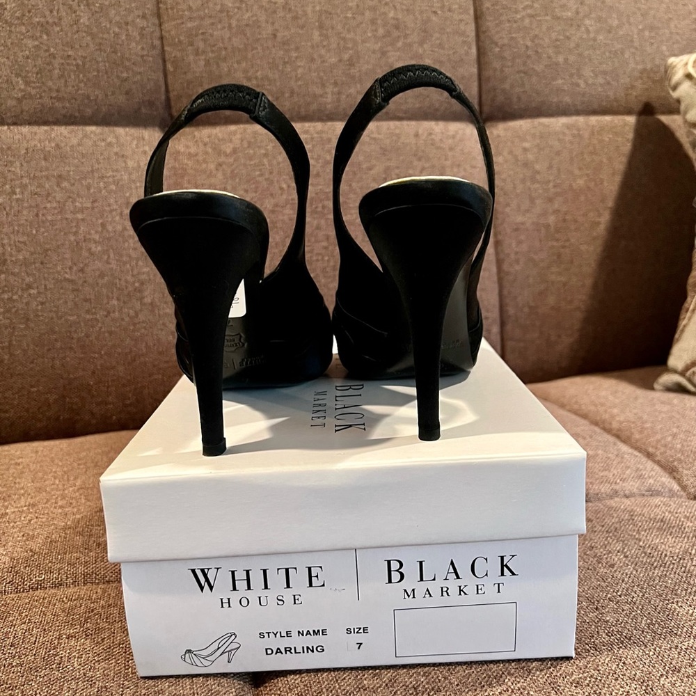 WHBM satin peep toe pumps - Picture 4 of 11